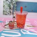 milk tea cup shape Simulated food Fun plastic Hardware Oil quicksand liquid Pendant for Fashion accessory Keychain decoration Gift option Bubble tea lovers Trendy summer accessory. 