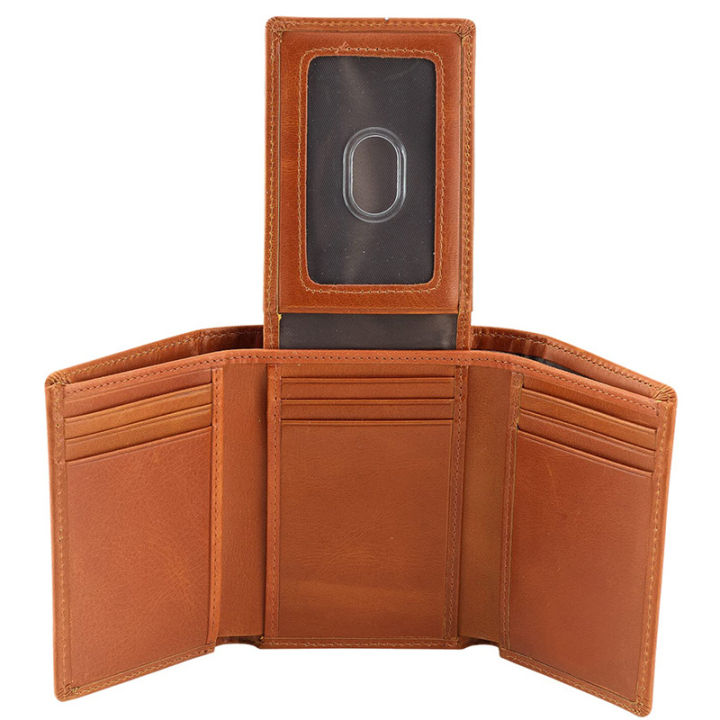 Large capacity 30% discount leather with anti-theft and ID window, high-end feeling men's wallet