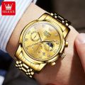 OLE_VS 2889 Men's Fashion Watch Waterproof Diamond set Dial Chronograph Stainless Steel Strap with.