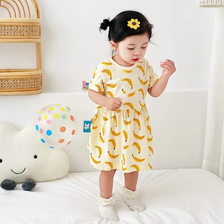 Fashion%20Summer%20Holiday%20Pattern%20Baby%20Dress%20Kids%20Girls%20Clothing%20Short%20Sleeve%20-%20Image%202
