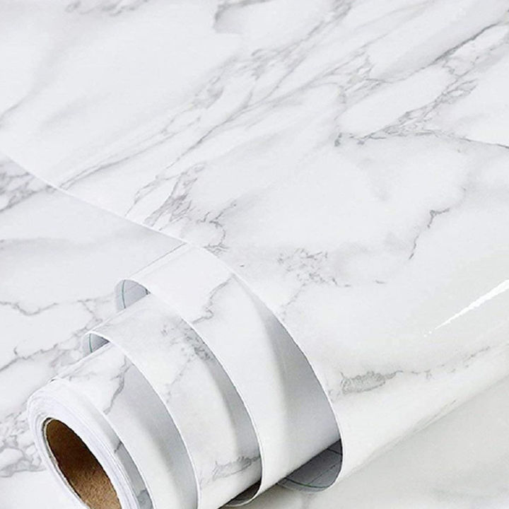 Marble wallpaper Waterproof Sticker Modern Kitchen Cabinet Table Countertop Furniture Renovation Wallpaper PVC Self Adhesive Wall Sticker 1 Meter