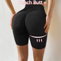 Slim Fit High Waist Yoga Shorts Hip Push Up Women Gym Plain Soft Nylon Fitness Running Shorts Tummy Control Workout Gym Shorts.