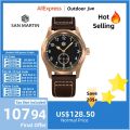 San Martin CUSN8 Bronze Quartz Watch For Men Pilot Wrist Watches 6004 Swim Casual Fashion Waterproof 10Bar Luminous SN0034Q-C. 