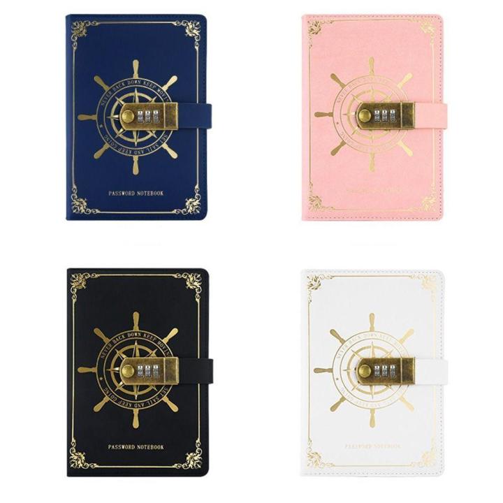 Secure%20Notebook%20Sailor's%20Voyage%20Password%20Notebook%20Leather%20Cover%20Password-locked%20Locked%20Diary%20book%20A5%20Size%20Thick%20Pages%20Password%20-%20Image%205