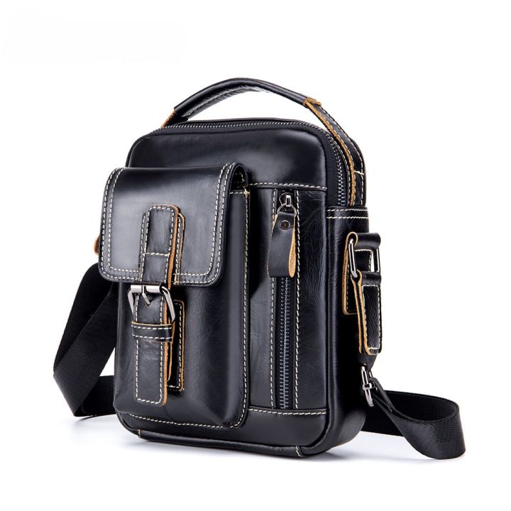 LAOSHIZI LUOSEN 2023 Brand Genuine Leather Shoulder Bag