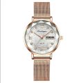 POEDAGAR Women Watch Stainless Steel Mesh Rose Gold Simple Waterproof Luminous Ladies Watches Luxury Quartz Elegant. 
