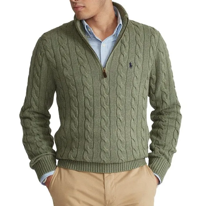 Polo%20Ralph%20Lauren%20Cable-Knit%20Cotton%20Quarter-Zip%20Sweater%20-%20Image%206