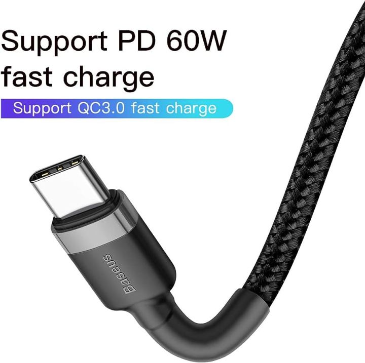 BASEUS%20Cafule%20Series%20Type-C%20To%20Type-C%20PD2.0%20Fast%20Charging%2060W%20Nylon%20Braided%20Cable%20-%201%20Meter%20-%20Image%202