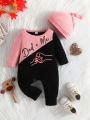 Gift Hat Set Baby Unisex Boy Girl Newborn Onesies Romper 0-18 Months Toddler Cute Letter Clothing Infant Long Sleeve Jumpsuit.