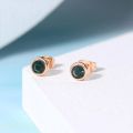 Simple Green Crystal OL Style Rose Gold Color Stud Earrings Colorful Gift For Women and Men Top Quality ZYE633. 