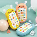 【 】Children's early education children's cartoon simulation multi-function mobile phone can nibble on music story machine toys.
