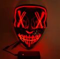 Halloween Mask Light Up, Hacker Purge Mask, Scary LED Mask for Cosplay Costumes Festival Carnival Party Gifts Kids Men Women. 