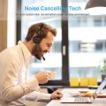 Bluetooth Headphones with Microphone, Wireless Headset on Ear, Noise Canceling PC Headset for Cell Phones PC Tablet.