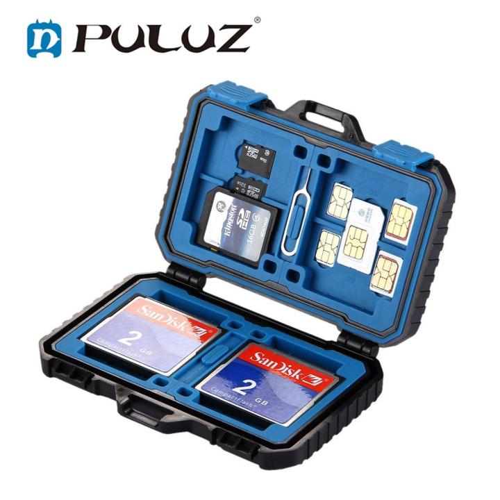PULUZ 27 in 1 Memory Card / SD Card Storage Case Storage Box - Black for 4CF + 8SD + 9TF + 1Card PIN + 1SIM + 2M-SIM + 2N-SIM