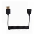 HDMI TO mini HDMI Right & Left Angle V2.0 stretch DSLR 4K HD Spring cable tablet laptop camera connected to monitor TV HD cable. 