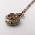 Vintage Small Dial Quartz Pocket Watch for Men Women Transparent Amber Heart Fob Chain Pendant Necklace Clock for Ladies Gift. 