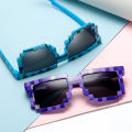 3 colors Fashion Sunglasses Kids cos play action Game Toy Minecrafter Square Glasses with EVA case Toys for children gift. 