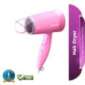 Panasonic 1500W Low Noise Hair Dryer, Comfortable and Quiet Blow-Drying, Silent Design, Set Nozzle, Foldable Handle, Cool Setting, 3 Airflow Settings, Pink (EH-ND57-P). 