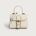 Handbag, Genuine Leather, Platinum Bag, 2023 New High-end Texture, One-Shoulder, Cross-Body Bag, Women's Fashion Trend, Small Square Bag.