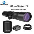 Lightdow Telephoto Lens 500mm F8.0 with 2X Converter Manual Focus Lens for Canon Eos 2000D 200D 9000D 850D 90D 250D 1300D Nikon.