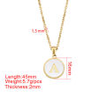 Minimalist Initial Enamel White A-Z Pendant Letter Alphabet Pendant Necklace Nicle.