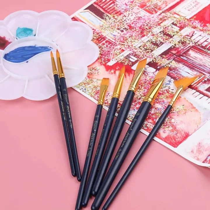 Giorgione%207%20pcs%20Nylon%20Watercolor%20Brush%20Set,%20Flat%20Paint%20Brush%20for%20Oil,%20Watercolor,%20Painting,%20Pincel%20Para%20Pintura%20Art%20Supplies%20-%20Image%202