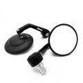 LI Universal Motorcycle Rearview Mirrors 360° Rotation Folding Bar End Side Mirrors For Street Bike Scooters.