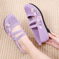 Purple Flats Shoes Women Loafers Knitted Mary Janes Sandal Shoes Grandma Cozy Flats Woman Summer Sneaker Breathable Dancing Shoe Moonlight Shines. 