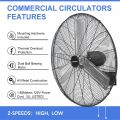 30 Inch Industrial Oscillating Wall Mount Fan 9500CFM,Heavy Duty Metal,High Velocity,2 Speed,Black.