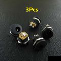 3Pcs- DC022 ROUND Panel Mount Female 2.1mm 3 Pin 5.5×2.1mm 5V 12V 24V DC Power Supply Socket Cables Connector Adapters With Nut Kit Power Socket Female Socket Adapters. 