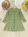 Children’s Qualityful Outfits Baby Girls' Lace Trim Collar Dress, Fit Elegant Dress for Kid’s.