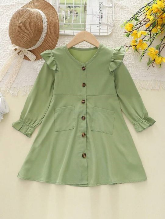 Children%E2%80%99s%20Qualityful%20Outfits%20Baby%20Girls'%20Lace%20Trim%20Collar%20Dress,%20Fit%20Elegant%20Dress%20for%20Kid%E2%80%99s%20-%20Image%207