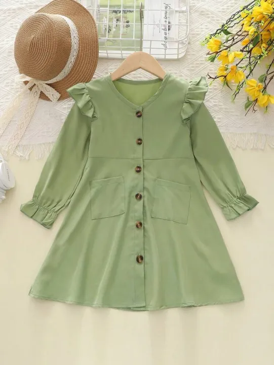 Children%E2%80%99s%20Qualityful%20Outfits%20Baby%20Girls'%20Lace%20Trim%20Collar%20Dress,%20Fit%20Elegant%20Dress%20for%20Kid%E2%80%99s%20-%20Image%207