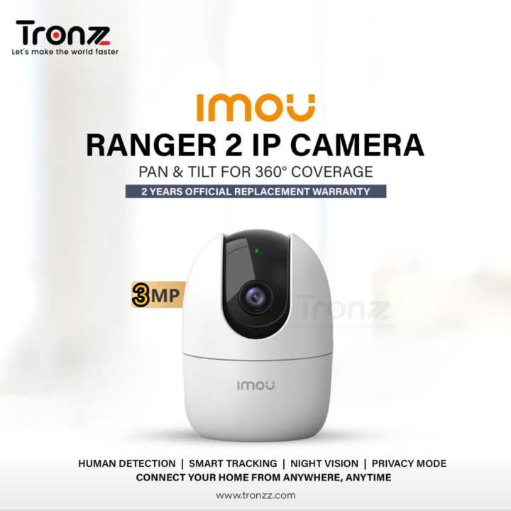 Imou Ranger 2 - 3MP - 2K IP Camera with 360 Degree Coverage | 2 Year brand warranty by Imou & Tronzz
