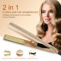 Ubeator -2 In 1 Hair Curlers And Hair Straightener Styling Iron Tools Hair Style Magic-668-Gold. 