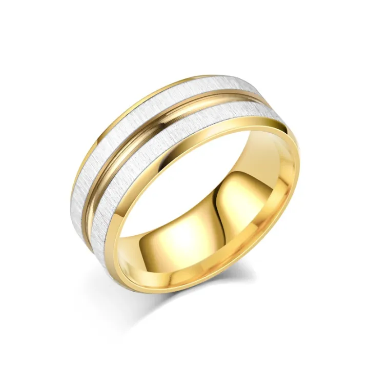 New%20Titanium%20Steel%20Two-color%20Men's%20Brushed%20Anti-scratch%20Brushed%20Fashion%20Ring%20Couple%20Ornament%20-%20Image%204