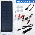 12V Solar Panel Kit IP65 Waterproof Portable Solar Charger Kit With 4 Suction Cups for Car Motorcycle High Efficiency Charging. 