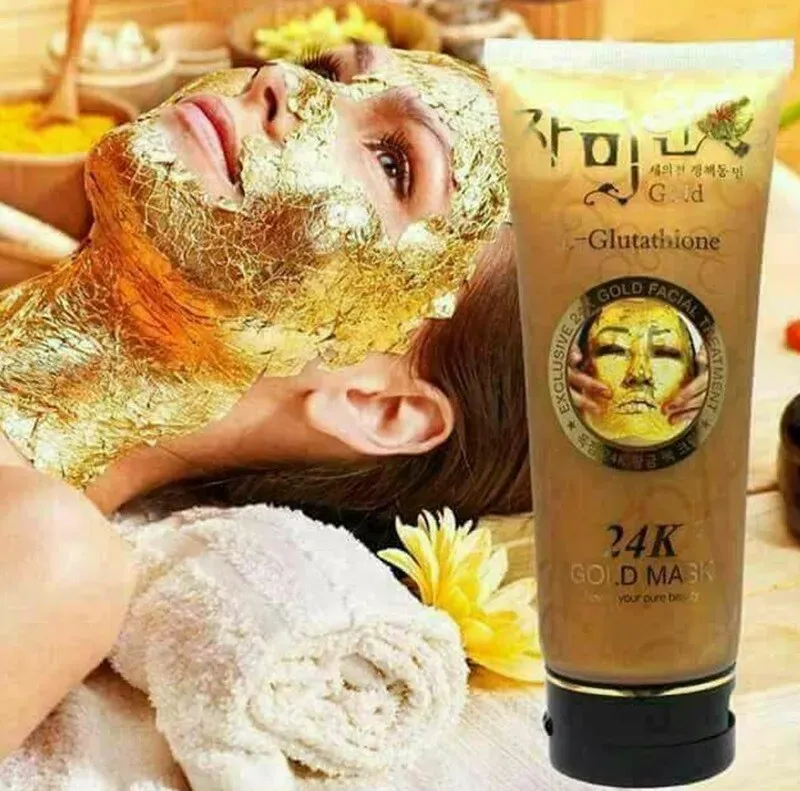 glutathione 24k gold tube 24K Gold Mask L Glutathione Cream Soft Facial Treatment 220 ml Pure Beauty  Skin