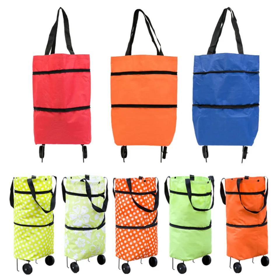 Portable Folding Shopping Trolley Cart Lightweight Luggage Wheels Grocery Bag Daraz .bd