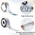 Birds Tape, Double Sided Holographic Glitter Tape Reflective Scare Tape Flash Deterrent Ribbon for Pigeons Freckles Crows Starlings.