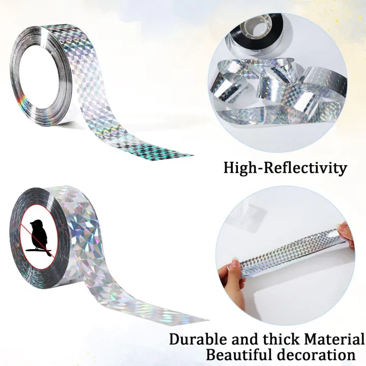 Birds%20Tape,%20Double%20Sided%20Holographic%20Glitter%20Tape%20Reflective%20Scare%20Tape%20Flash%20Deterrent%20Ribbon%20for%20Pigeons%20Freckles%20Crows%20Starlings%20-%20Image%204