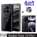 Redmi Note 14 Pro Plus Shockproof Phone Case for Redmi Note 14 Pro+ 4 in 1 Mobile phone holder + HD Hydrogel Film Screen Protector.