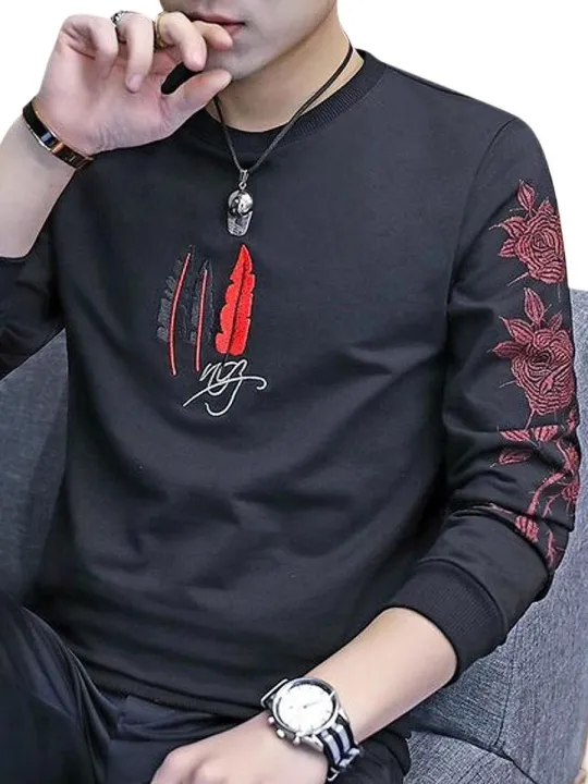 New%20Styile%20Full%20Sleeve%20%20black%20%20t-shirt%20for%20Men%20-%20Image%202