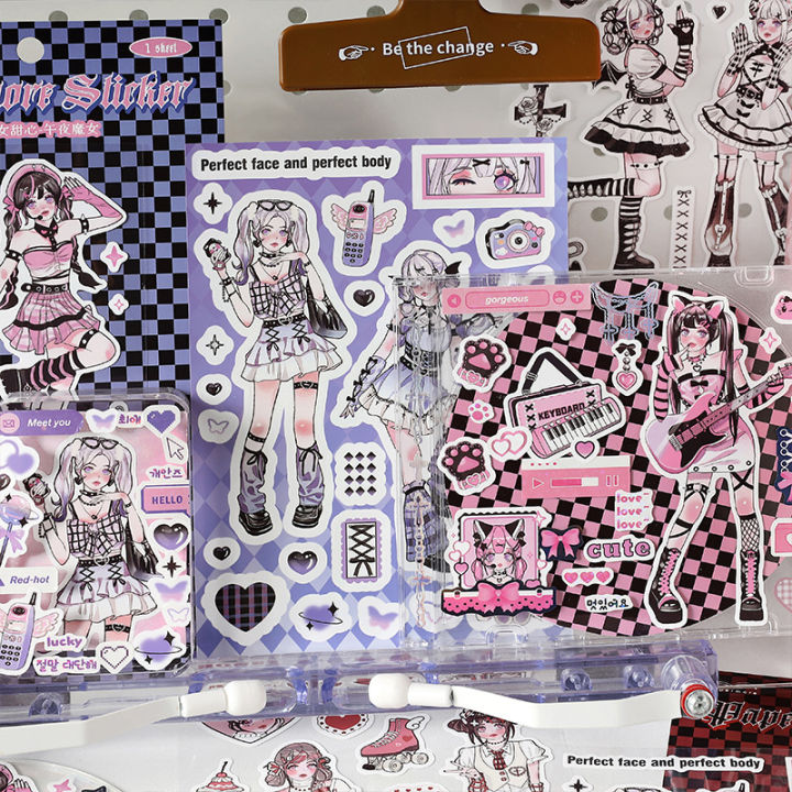 MOHAMM%201%20Sheet%20Cute%20Girl%20Decorative%20Stickers%20for%20DIY%20Craft%20Photo%20Album%20Scrapbook%20Journal%20Planner%20Scene%20Collage%20-%20Image%203