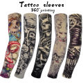 Ice silk tattoo sleeves for men, outdoor driving sun protection sleeves, women's cycling armbands, arm sleeves, trendy men's floral arm sleeves.