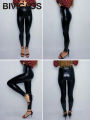 PRODUCTEI BIVIGAOS Fashion Women PU Leather Pants Elastic High Waist Winter Leggings Slim Velvet Leather Leggings Skinny Fleece Trousers. 