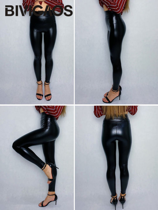 PRODUCTEI%20BIVIGAOS%20Fashion%20Women%20PU%20Leather%20Pants%20Elastic%20High%20Waist%20Winter%20Leggings%20Slim%20Velvet%20Leather%20Leggings%20Skinny%20Fleece%20Trousers%20-%20Image%205