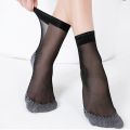 5 Pairs Anti-snagging Silk Women Summer Transparent Socks Cotton Sole Non-slip Seamless Thin Nylon Socks Elastic Breathable Sock. 