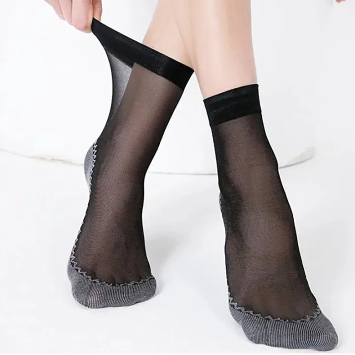 5%20Pairs%20Anti-snagging%20Silk%20Women%20Summer%20Transparent%20Socks%20Cotton%20Sole%20Non-slip%20Seamless%20Thin%20Nylon%20Socks%20Elastic%20Breathable%20Sock%20-%20Image%203