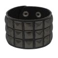 2022 Skull Star Heart Punk Gothic Rock Three Row Metal Stud Spikes Rivet Pu Leather Wristband Bangle Wide Cuff Bracelet Sarcasmsm. 